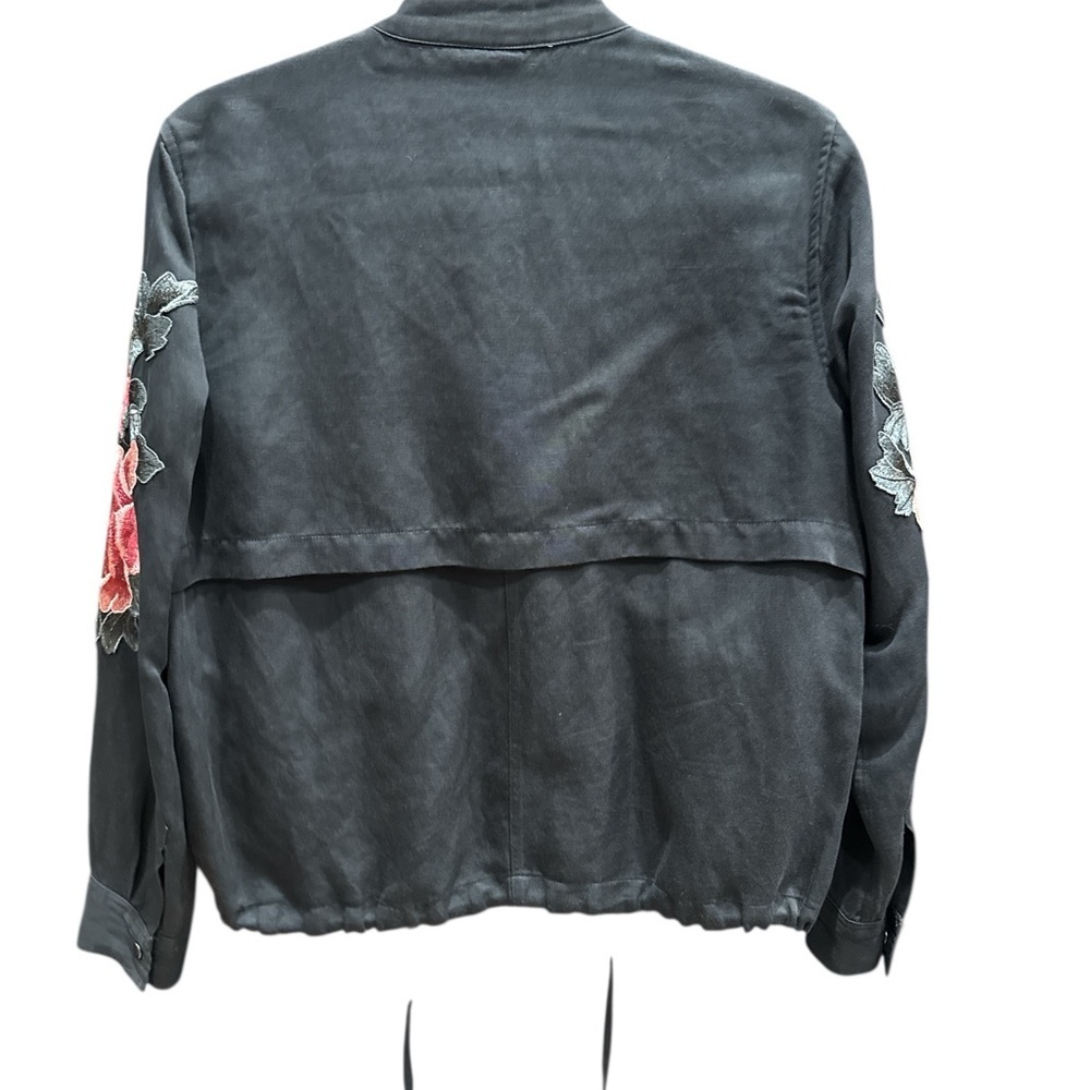 Rails Grey Utility Jacket with Pink Floral Embroidery M - Picture 5 of 5